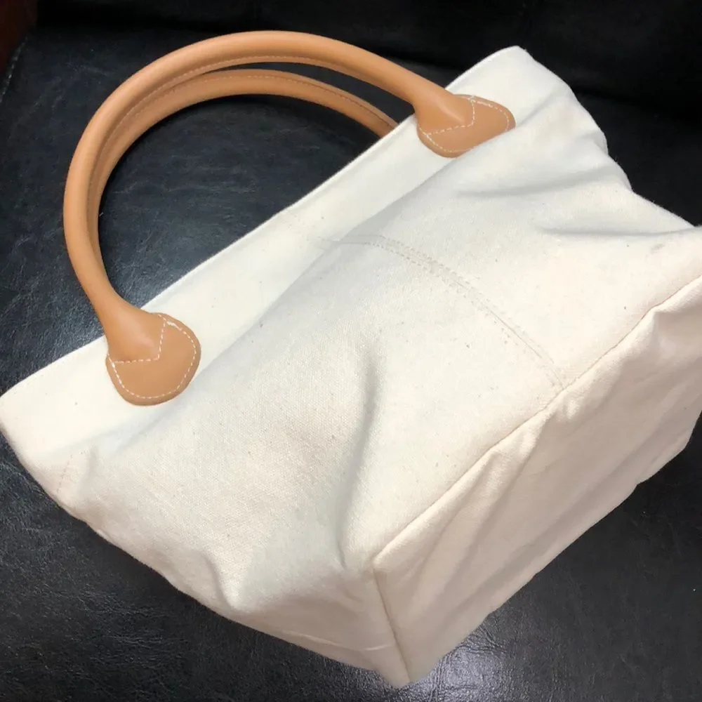 Lillian Vernon Leather Trim Tote